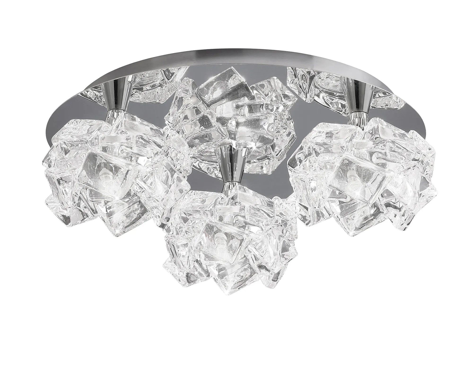 M3955  Artic Glass  Flush Ceiling 3 Light